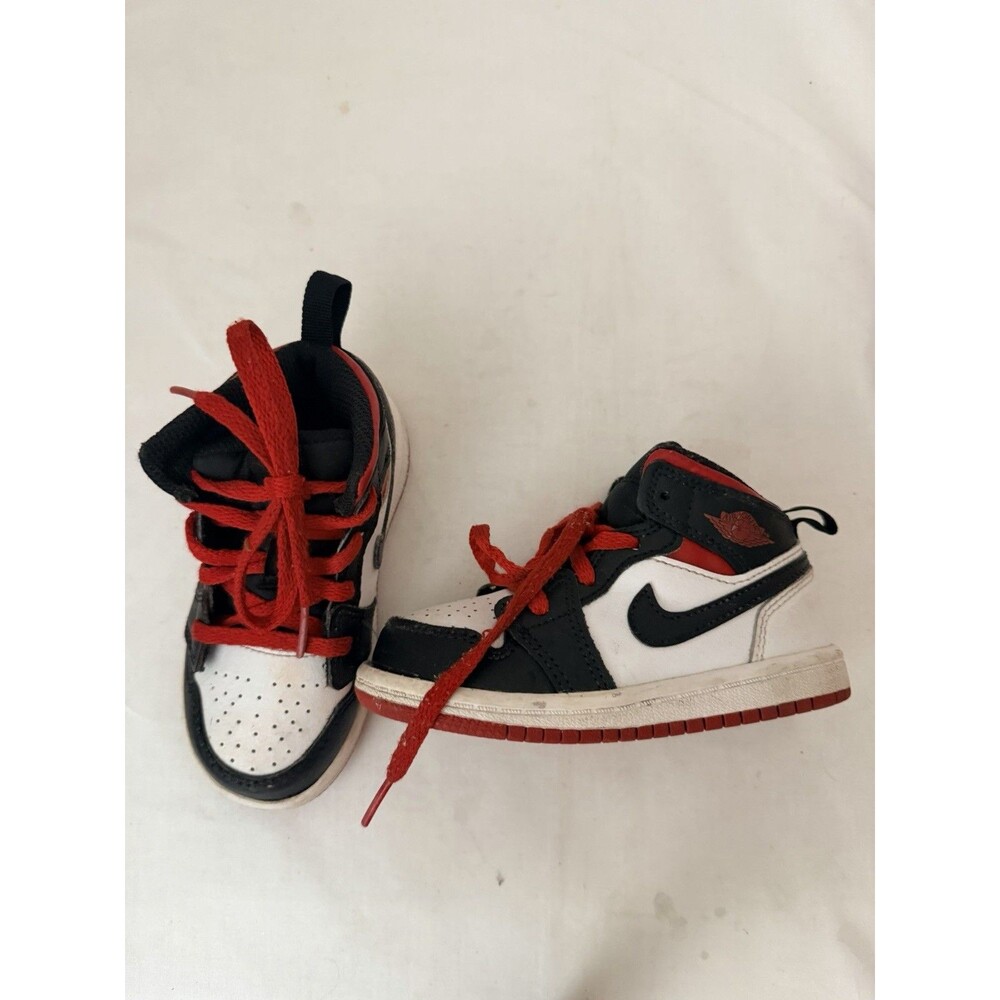 Nike Air Jordan 1 TD Mid Very Berry Black Red White Size 7C Toddler KIDS